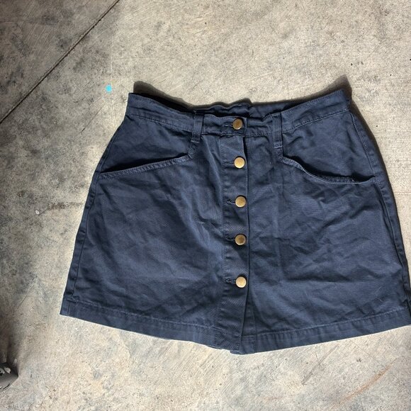 Button Front Los Angeles Apparel Skort - Picture 3 of 7